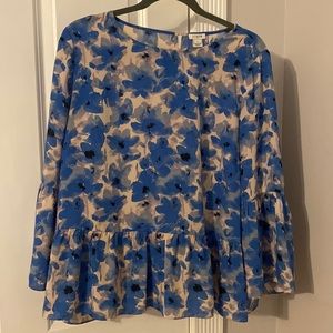 Blue and white floral blouse - J Crew